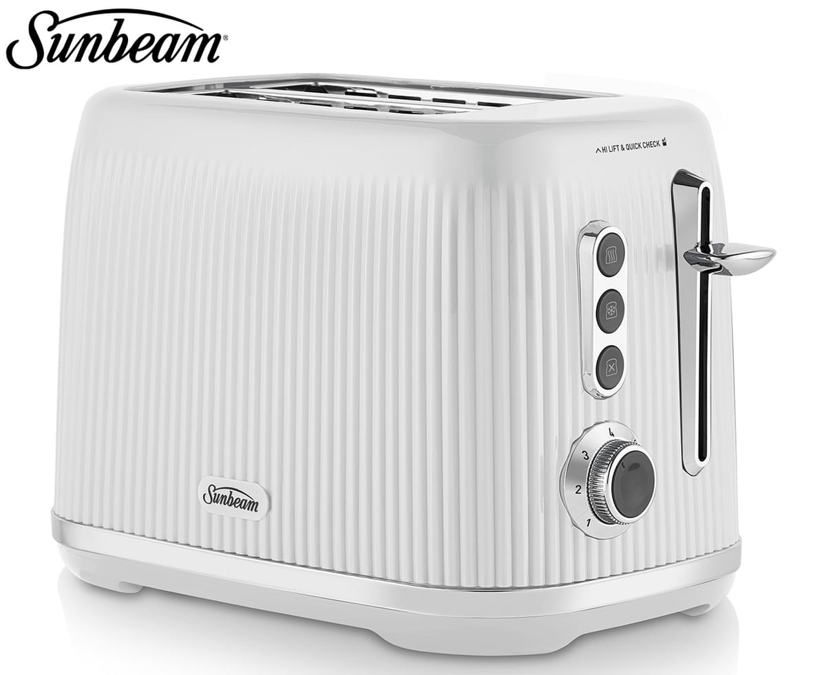 Sunbeam Brightside 2-Slice Toaster - White/Silver TAP1002WH Top